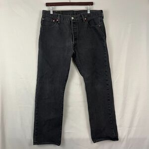 Levi's 501 Jeans Men's 36x30 Black Straight Fit Original Button Fly Denim Pants